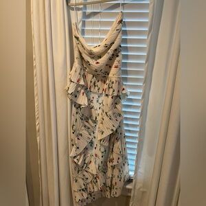 H&M Asymmetrical Floral Dress - Cream